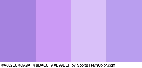 #A682E0 #CA9AF4 #DAC0F9 #B99EEF Colors