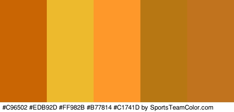 #C96502 #EDB92D #FF982B #B77814 #C1741D Colors