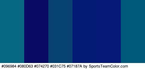 #096984 #080D63 #074270 #031C75 #07187A #005B7A Colors