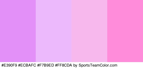 #E390F9 #ECBAFC #F7B9ED #FF8CDA Colors