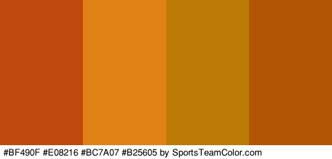 #BF490F #E08216 #BC7A07 #B25605 Colors