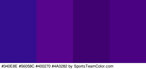 #340E8E #56058C #400270 #4A0282 Colors