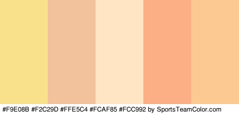 #F9E08B #F2C29D #FFE5C4 #FCAF85 #FCC992 Colors