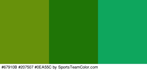 #67910B #207507 #0EA55C Colors