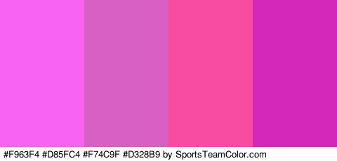 #F963F4 #D85FC4 #F74C9F #D328B9 Colors