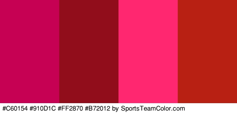 #C60154 #910D1C #FF2870 #B72012 Colors