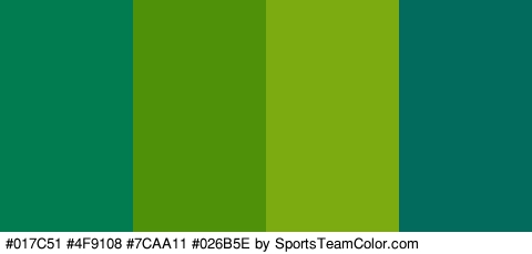 #017C51 #4F9108 #7CAA11 #026B5E Colors