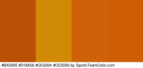 #BA5005 #D18A06 #CE620A #CE5D06 Colors