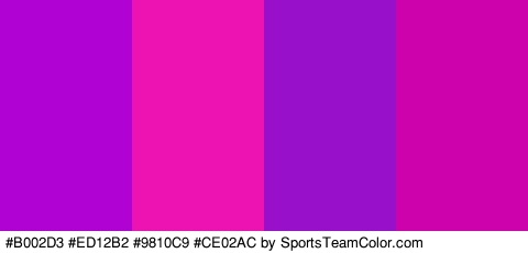 #B002D3 #ED12B2 #9810C9 #CE02AC Colors