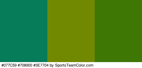 #077C59 #708900 #3E7704 Colors