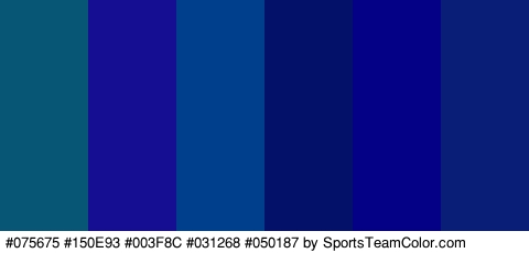 #075675 #150E93 #003F8C #031268 #050187 #091F77 Colors