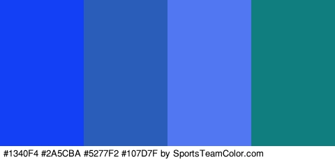 #1340F4 #2A5CBA #5277F2 #107D7F Colors