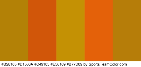 #B28105 #D1560A #C49105 #E56109 #B77D09 Colors