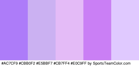 #AC7CF9 #CBB0F2 #E5BBF7 #CB7FF4 #E0C9FF Colors