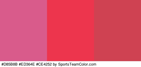 #D85B8B #ED364E #CE4252 Colors