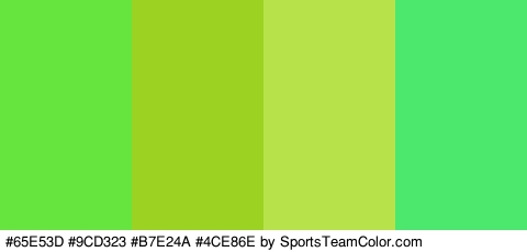 #65E53D #9CD323 #B7E24A #4CE86E Colors