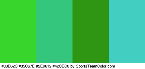 #38D62C #35C67E #2E9612 #42CEC0 Colors