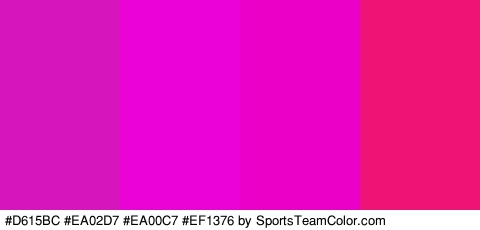 #D615BC #EA02D7 #EA00C7 #EF1376 Colors