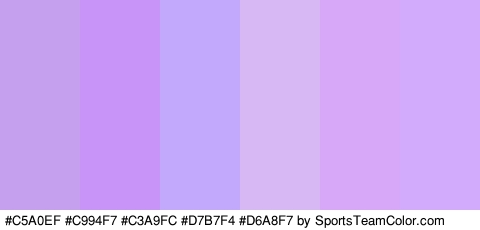 #C5A0EF #C994F7 #C3A9FC #D7B7F4 #D6A8F7 #D2ABFC Colors