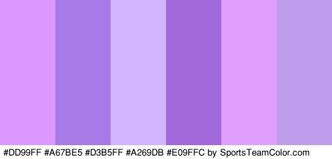 #DD99FF #A67BE5 #D3B5FF #A269DB #E09FFC #C09CED Colors