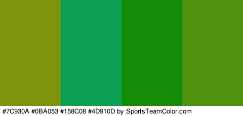 #7C930A #0BA053 #158C08 #4D910D Colors