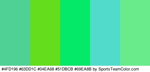 #4FD196 #63DD1C #04EA68 #51DBCB #69EA8B Colors