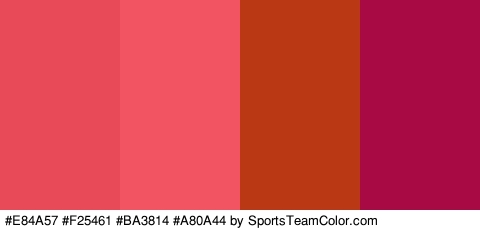 #E84A57 #F25461 #BA3814 #A80A44 Colors