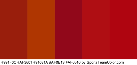 #991F0C #AF3601 #91081A #AF0E13 #AF0510 Colors