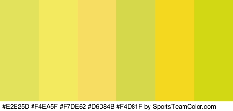 #E2E25D #F4EA5F #F7DE62 #D6D84B #F4D81F #D2D813 Colors