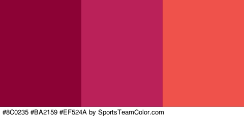 #8C0235 #BA2159 #EF524A Colors