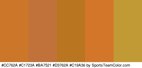 #CC762A #C1723A #BA7521 #D3762A #C19A36 Colors