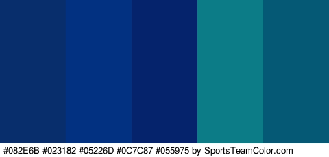 #082E6B #023182 #05226D #0C7C87 #055975 Colors