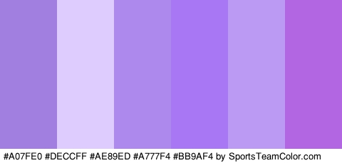 #A07FE0 #DECCFF #AE89ED #A777F4 #BB9AF4 #B366E2 Colors