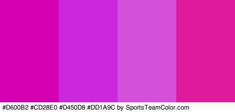 #D600B2 #CD28E0 #D450D8 #DD1A9C Colors