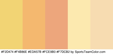 #F2D474 #F4B86E #EDA57B #FCE9B0 #F7DCB2 Colors