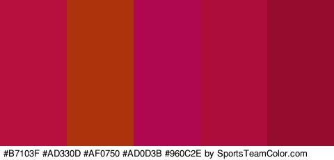 #B7103F #AD330D #AF0750 #AD0D3B #960C2E Colors