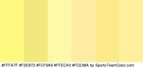 #FFFA7F #F2E87D #FCF9A9 #FFECA3 #FCE98A #FFF09E Colors