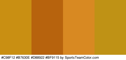 #C98F12 #B7630E #D88922 #BF9115 Colors