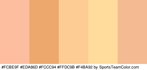 #FCBE9F #EDA86D #FCCC94 #FFDC9B #F4BA92 Colors