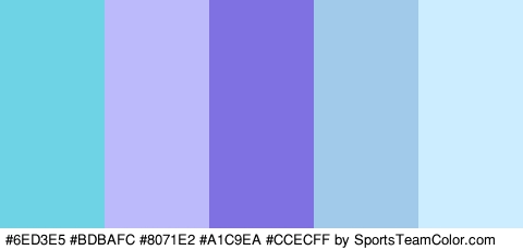 #6ED3E5 #BDBAFC #8071E2 #A1C9EA #CCECFF Colors