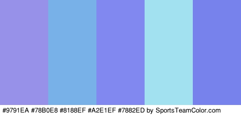 #9791EA #78B0E8 #8188EF #A2E1EF #7882ED Colors