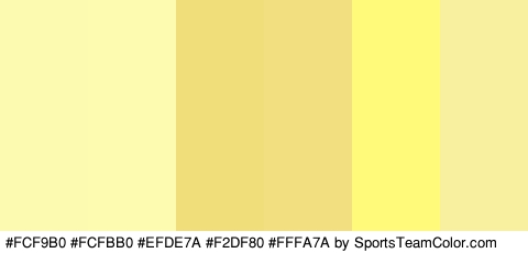 #FCF9B0 #FCFBB0 #EFDE7A #F2DF80 #FFFA7A #F9F09F Colors