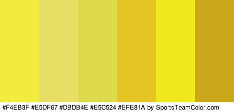 #F4EB3F #E5DF67 #DBDB4E #E5C524 #EFE81A #CCA818 Colors