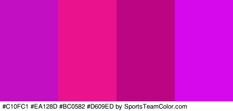 #C10FC1 #EA128D #BC0582 #D609ED Colors