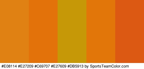 #E08114 #E27209 #C69707 #E27609 #DB5913 Colors