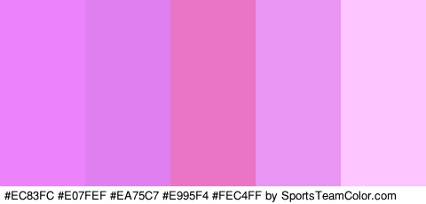 #EC83FC #E07FEF #EA75C7 #E995F4 #FEC4FF Colors