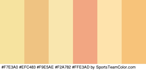 #F7E3A0 #EFC483 #F9E5AE #F2A782 #FFE3AD #F7C37B Colors