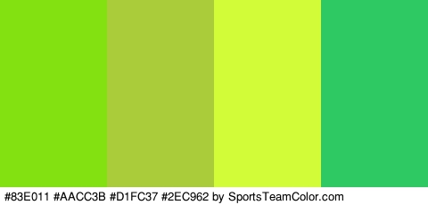 #83E011 #AACC3B #D1FC37 #2EC962 Colors