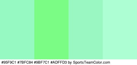 #95F9C1 #7BFC84 #9BF7C1 #ADFFD3 Colors