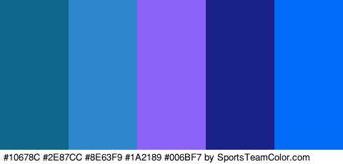 #10678C #2E87CC #8E63F9 #1A2189 #006BF7 Colors